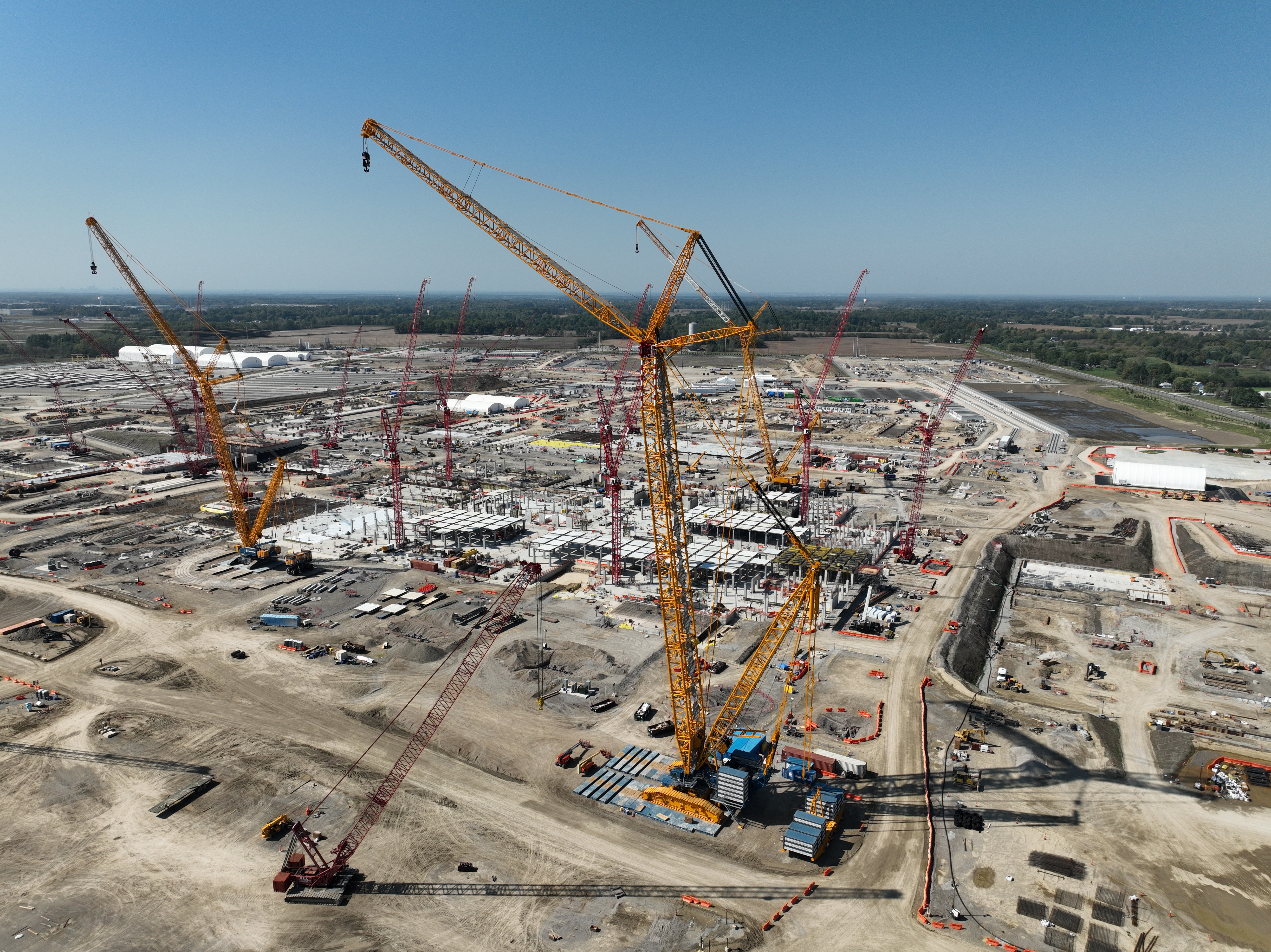 A September 2024 photo shows a powerful crane on the Intel Ohio One construction site in Licking County, Ohio. Students at nearby Johnstown Monroe Intermediate School named the powerful crane "Ms. Armstrong,” paying homage to Ohio’s history in innovation, aviation and space. Standing more than twice as tall as the Statue of Liberty, the crane can lift 5.5 million pounds.