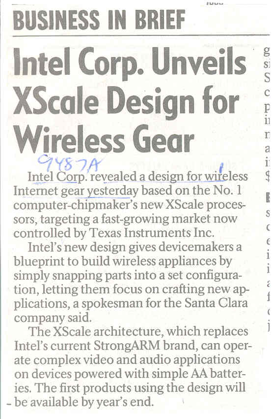 XScale offered both increased performance and comparatively simple implementation, a double win for original equipment manufacturers. 