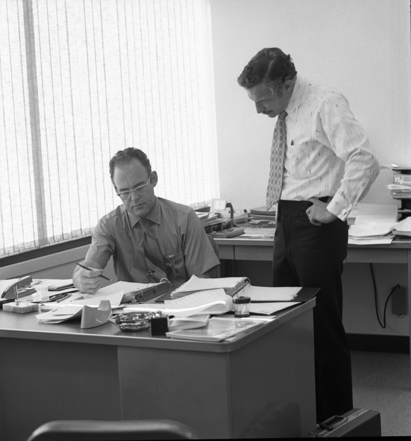 Prior to establishing Intel, Gordon Moore (left) and Robert Noyce (right) participated in the founding of Fairchild Semiconductor, where they played central roles in the first commercial production of diffused silicon transistors and the world’s first commercially viable integrated circuits. The two had previously worked together under William Shockley, the co-inventor of the transistor and founder of Shockley Semiconductor, which was the first semiconductor company established in what would become Silicon Valley.