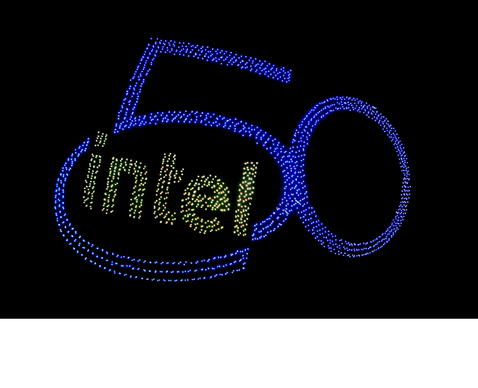 The 50th anniversary drone light show was an innovative way to celebrate the company's 50 years of innovation. 