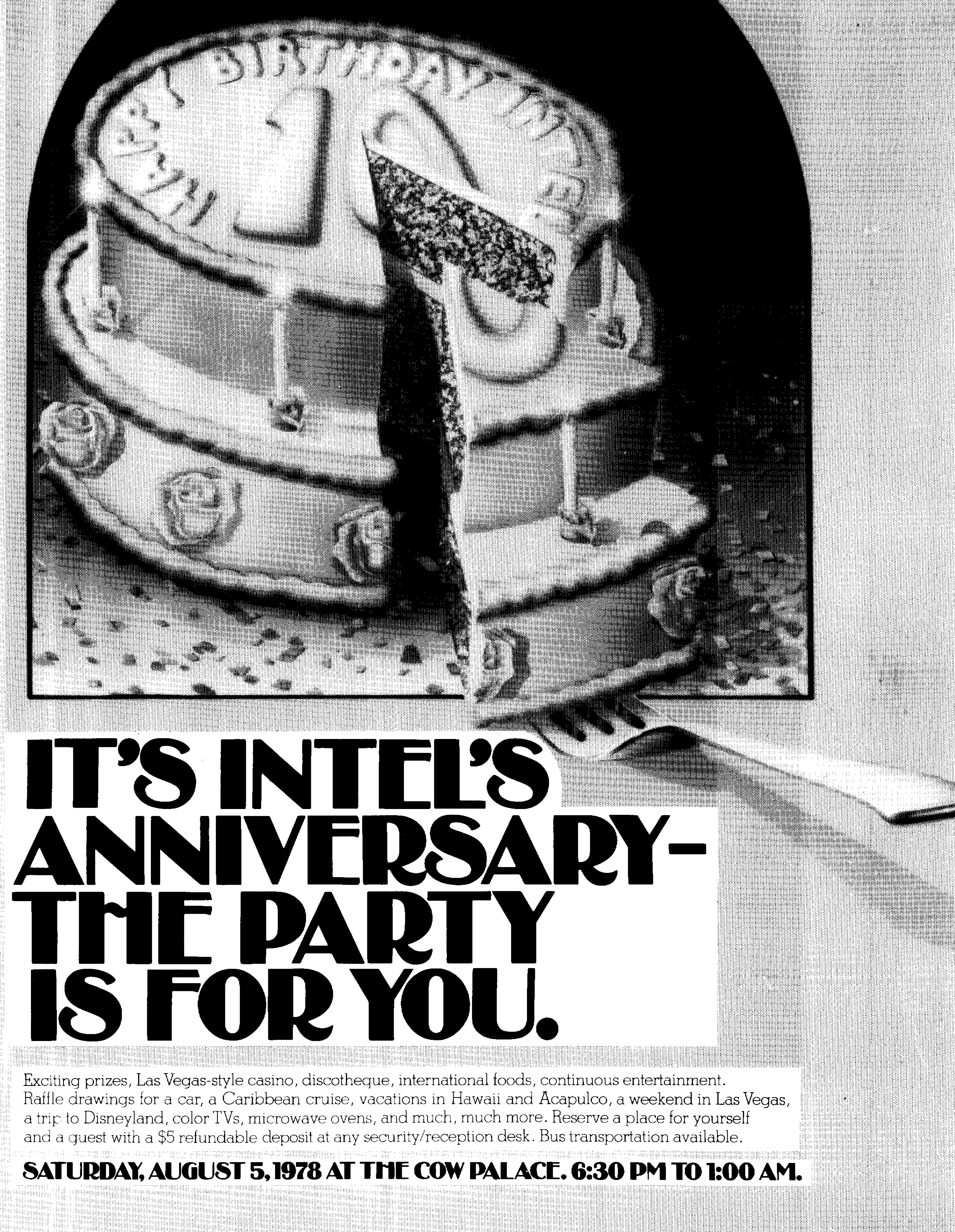 In addition to a disco, the anniversary party included a casino and raffle drawings for an incredible range of prizes that encompassed everything from a television to a car. 